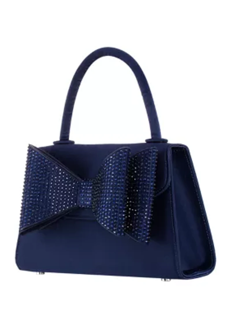 Crystal Bow Top Handle Satchel