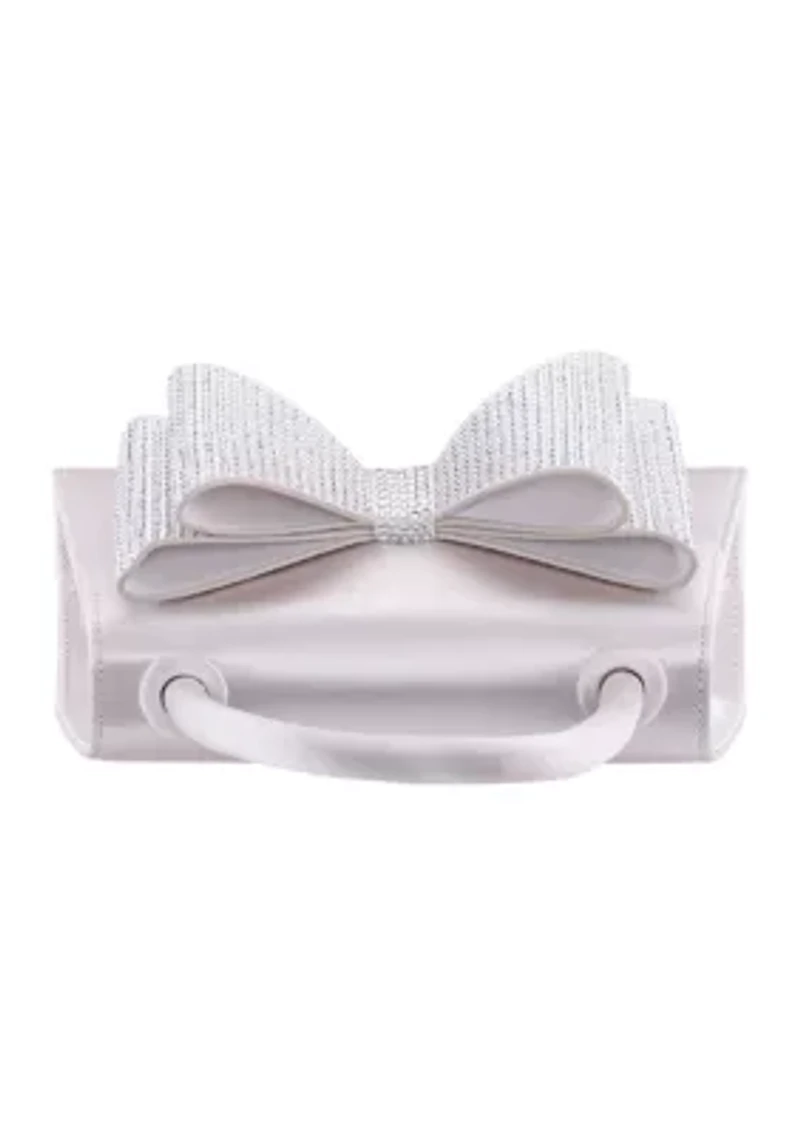 Crystal Bow Top Handle Satchel
