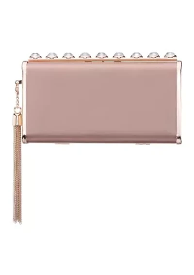 Crystal Ornamented Minaudiere with Tassel