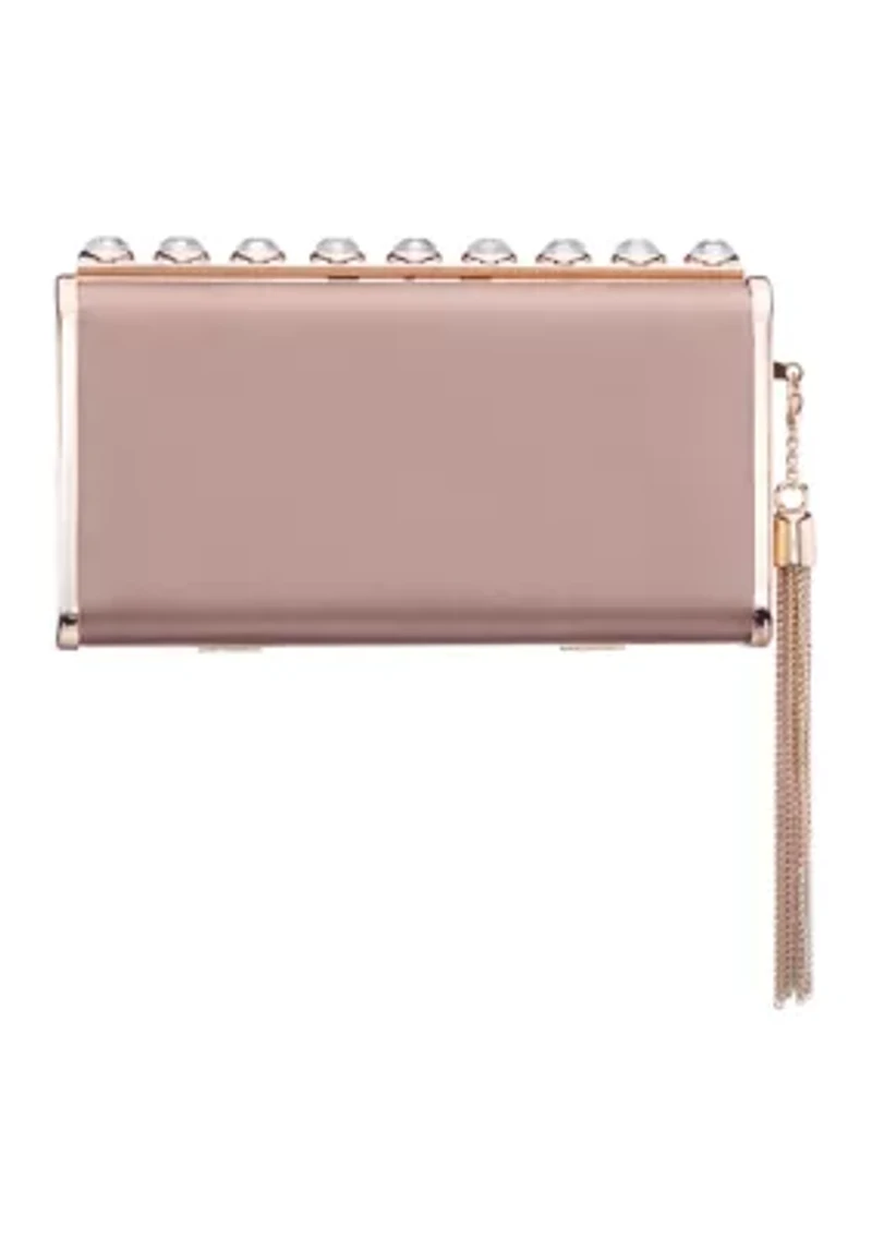 Crystal Ornamented Minaudiere with Tassel