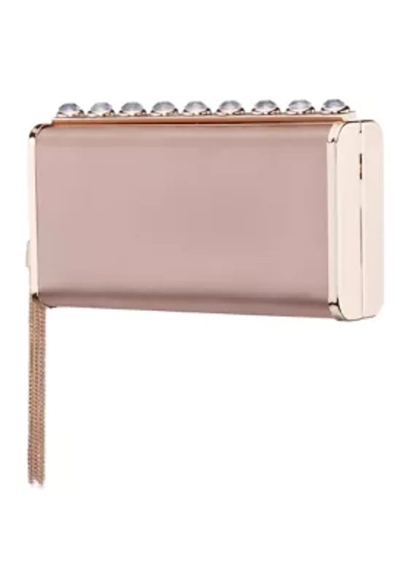 Crystal Ornamented Minaudiere with Tassel