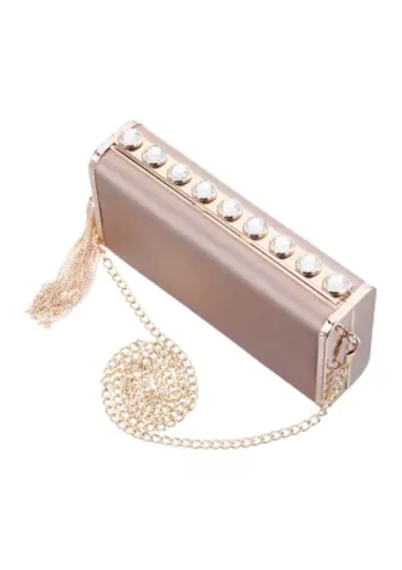 Crystal Ornamented Minaudiere with Tassel