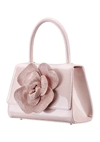 Floral Patent Top Handle Satchel