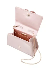 Floral Patent Top Handle Satchel