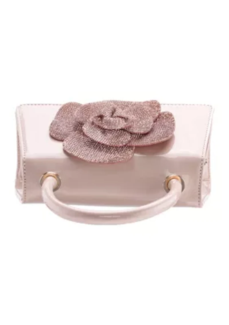 Floral Patent Top Handle Satchel