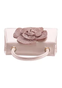 Floral Patent Top Handle Satchel