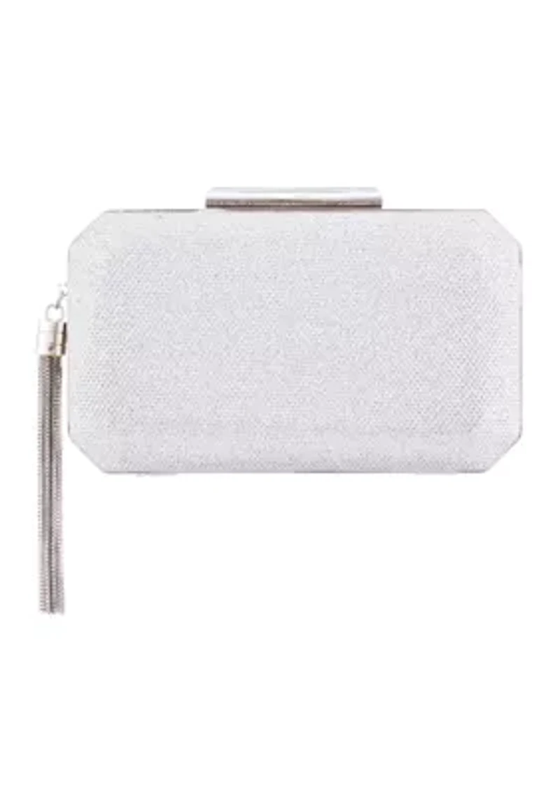 Metallic Frame Clutch with Tassel