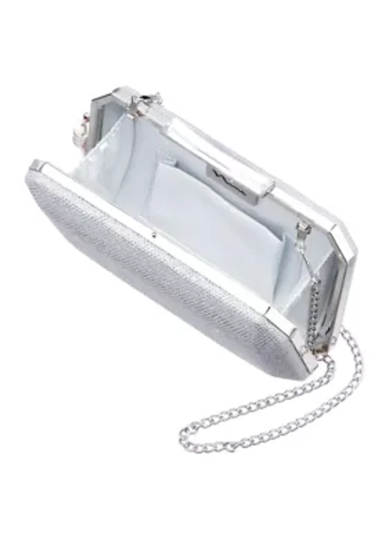 Metallic Frame Clutch with Tassel