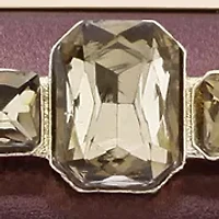 Crystal Handle Lift Lock Metallic Minaudiere 