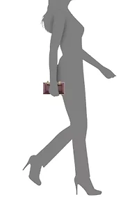 Crystal Handle Lift Lock Metallic Minaudiere 