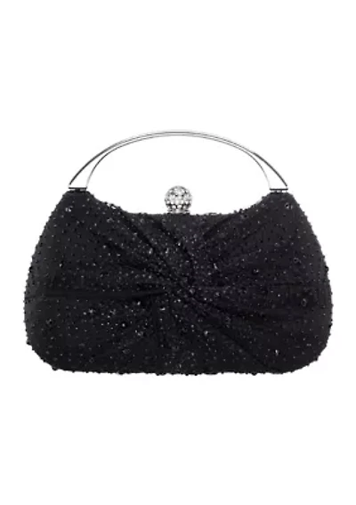Crystal Twist Front Minaudiere Bag