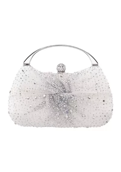 Crystal Twist Front Minaudiere Bag