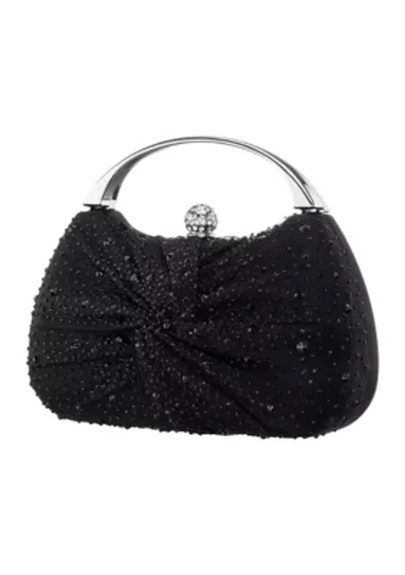Crystal Twist Front Minaudiere Bag