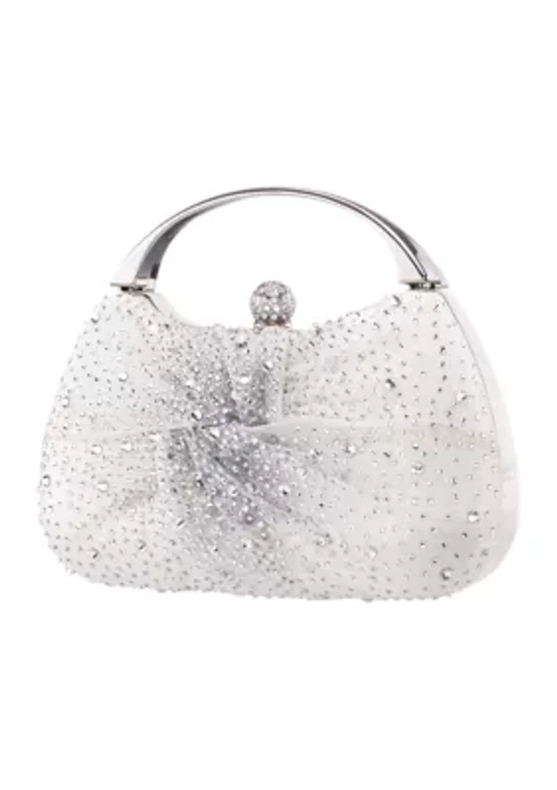 Crystal Twist Front Minaudiere Bag