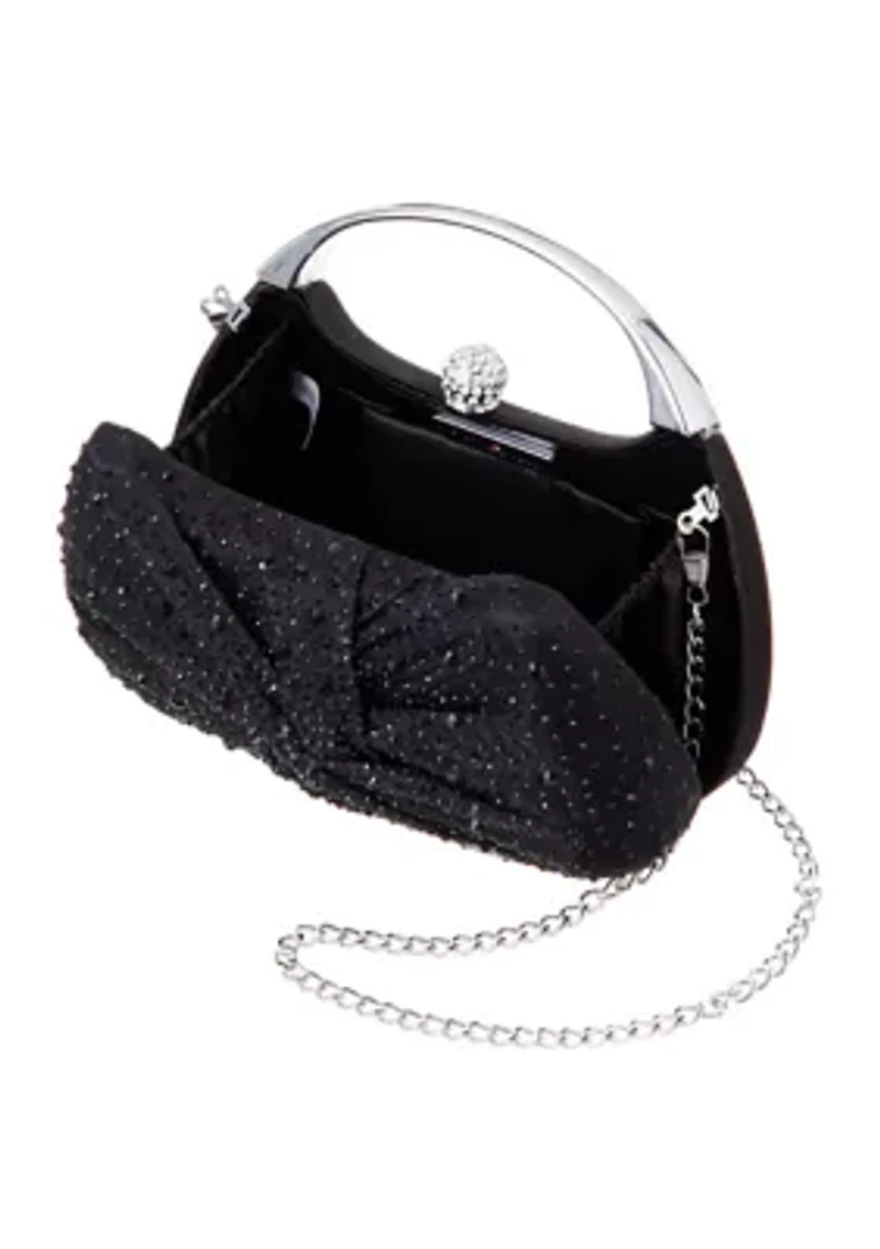Crystal Twist Front Minaudiere Bag