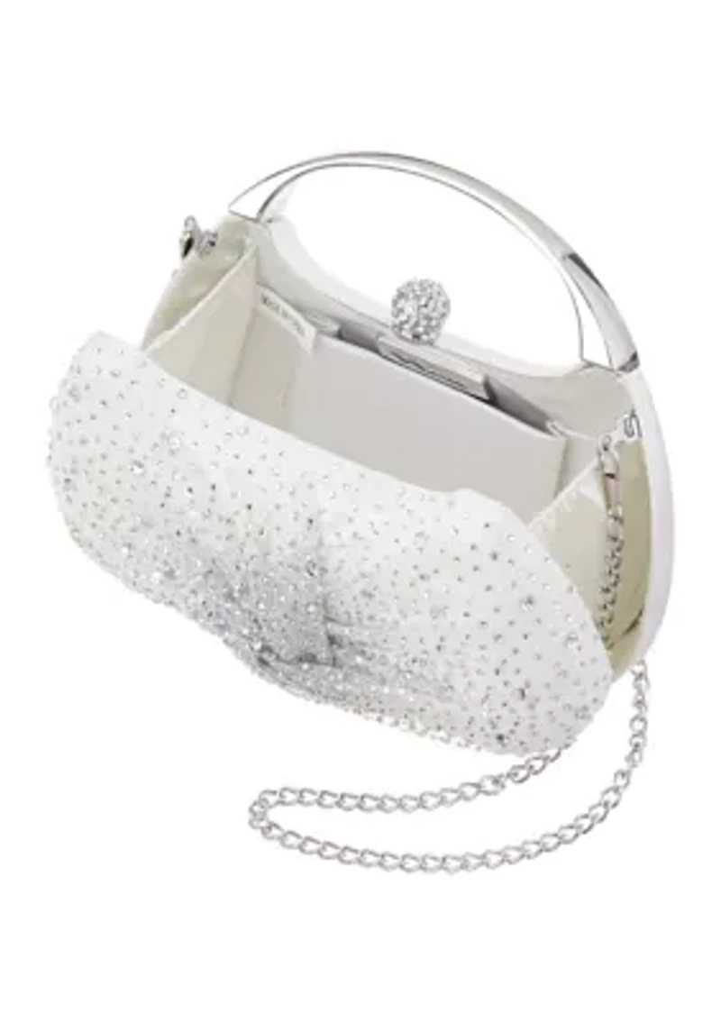 Crystal Twist Front Minaudiere Bag