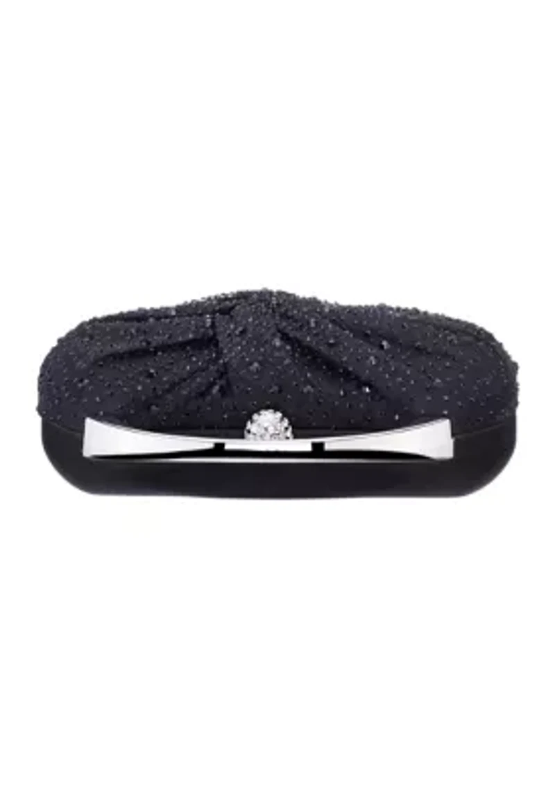 Crystal Twist Front Minaudiere Bag