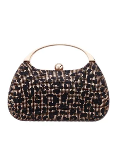 Microstone Leopard Top Handle Evening Bag 