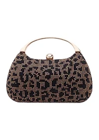 Microstone Leopard Top Handle Evening Bag 