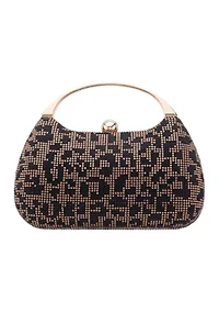 Microstone Leopard Top Handle Evening Bag 
