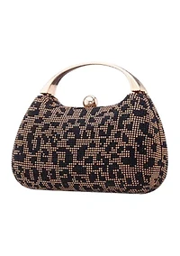 Microstone Leopard Top Handle Evening Bag 