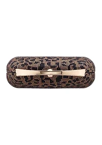 Microstone Leopard Top Handle Evening Bag 