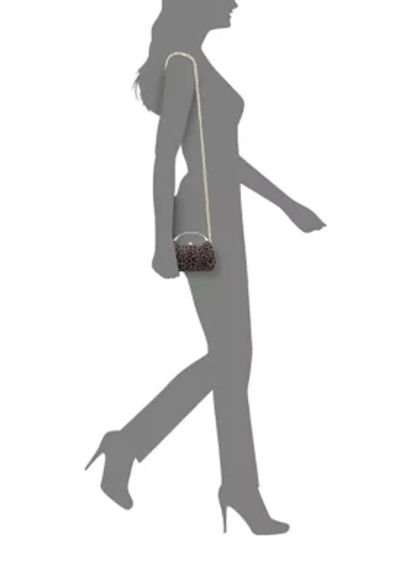 Microstone Leopard Top Handle Evening Bag 