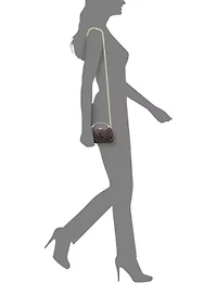 Microstone Leopard Top Handle Evening Bag 