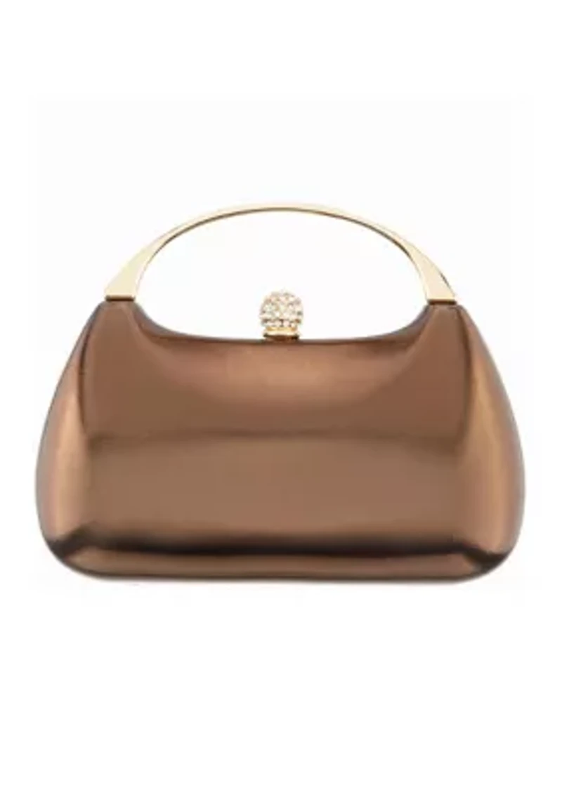 Top Handle Metallic Clutch Bag