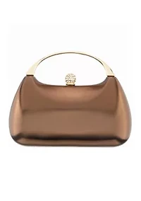 Top Handle Metallic Clutch Bag
