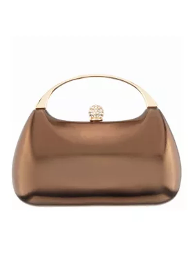 Top Handle Metallic Clutch Bag