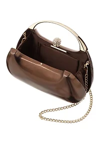 Top Handle Metallic Clutch Bag