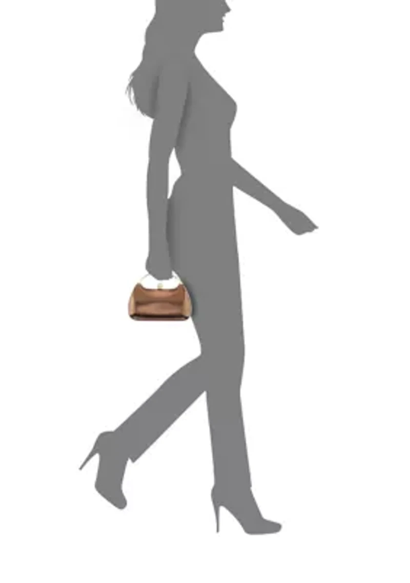 Top Handle Metallic Clutch Bag
