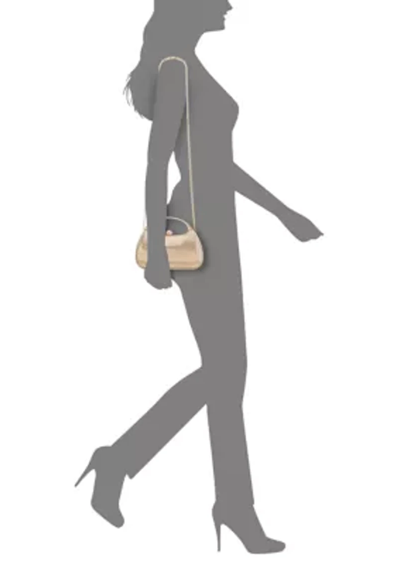 Top Handle Metallic Clutch