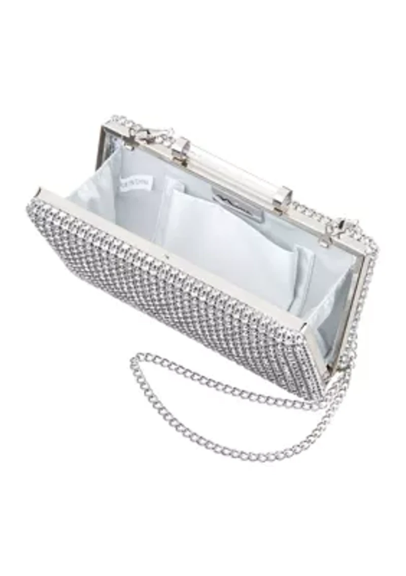  Large Crystal Encrusted Minaudière Handbag