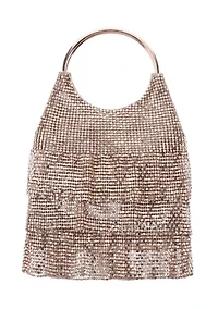 Tiered Metallic Pouch Bag