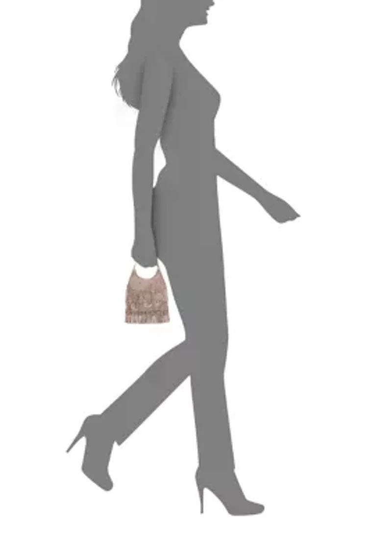 Tiered Metallic Pouch Bag
