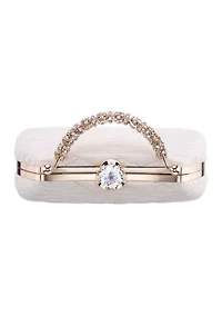 Quilted Minaudiere with Crystal Handle