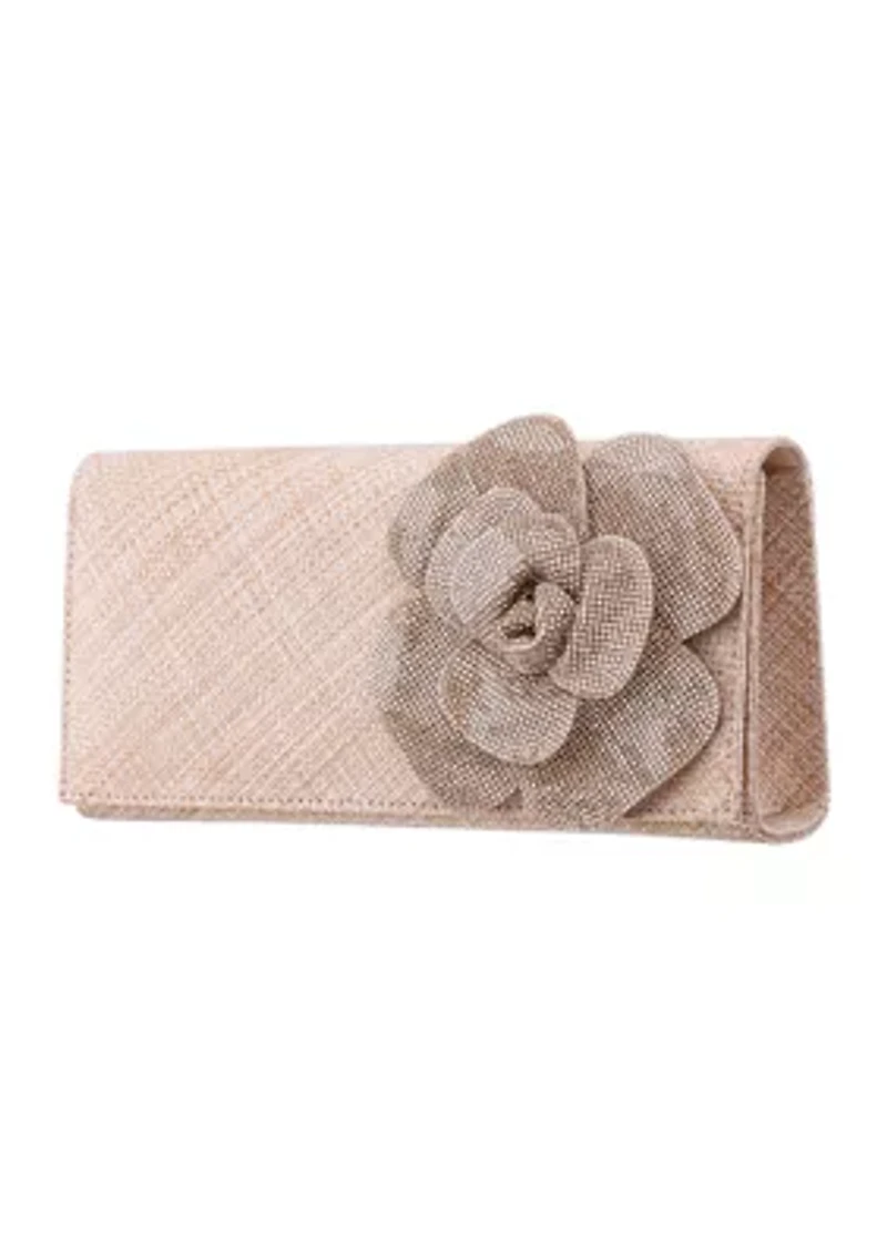 Large Flower Slim Clutch 