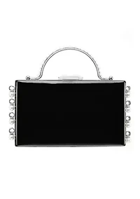 Top Handle Patent Minaudiere Handbag
