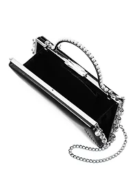 Top Handle Patent Minaudiere Handbag