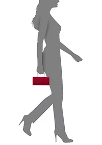 Elongated All-Over Crystal Flap Satchel