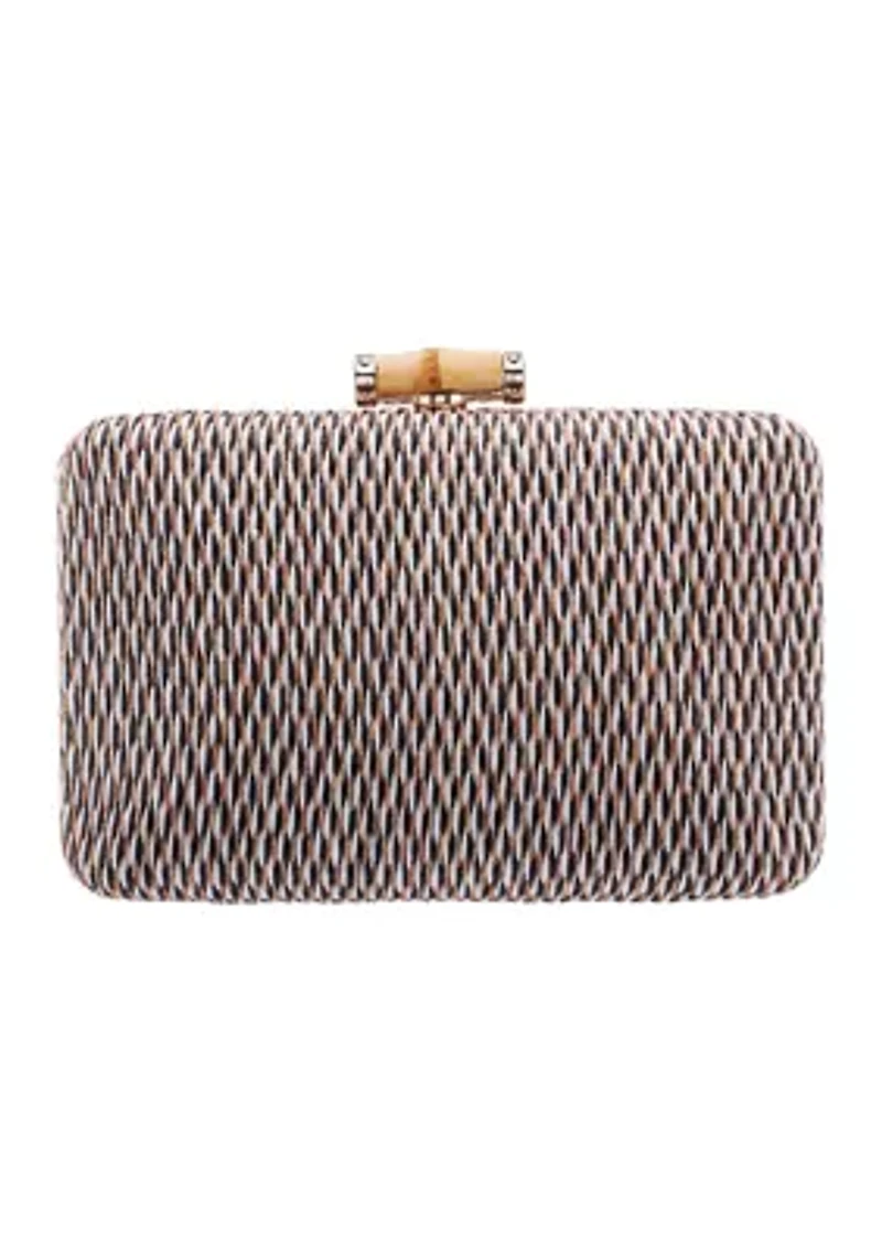Straw Minaudiere with Bamboo Clasp