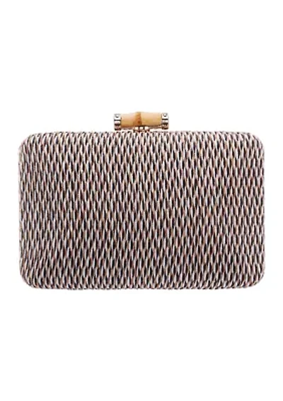 Straw Minaudiere with Bamboo Clasp