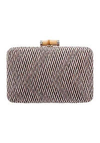 Straw Minaudiere with Bamboo Clasp