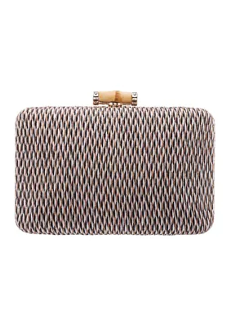 Straw Minaudiere with Bamboo Clasp