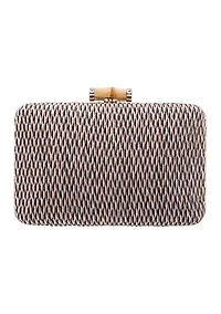 Straw Minaudiere with Bamboo Clasp