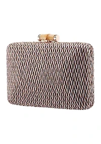 Straw Minaudiere with Bamboo Clasp