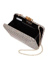 Straw Minaudiere with Bamboo Clasp