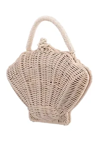 Rattan Shell Minaudiere
